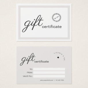 Certificado de oferta de negócios minimalístico Be