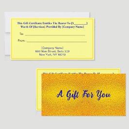 Certificado de oferta de Ouro Elegante e de luxo