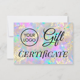 certificado de oferta de pedra opal do logotipo