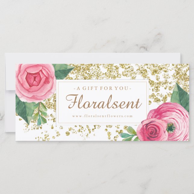 Certificado de Oferta de Rosas de Cores Aquáticas  (Frente)