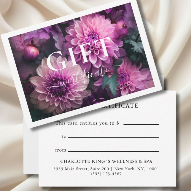 CERTIFICADO DE OFERTA EMPRESARIAL | Moderno | Flor (BUSINESS GIFT CERTIFICATE | Modern | Floral | personalized with your name and more.)