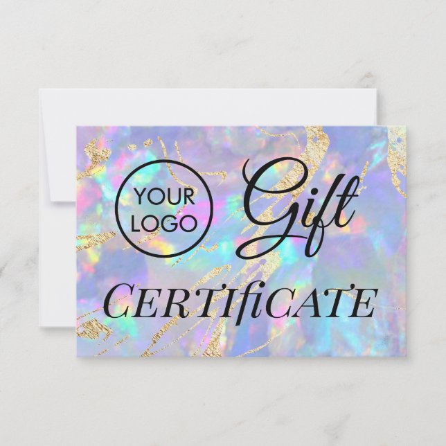 certificado de oferta opal de logotipo (Frente)