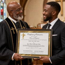 Certificado de Ordenação Elegante em Dourado para 