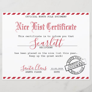 Certificado de papais noeis - Pacote para Crianças