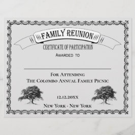 Certificado de Participação de Reunião de Família 