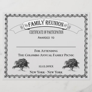 Certificado de Participação de Reunião de Família