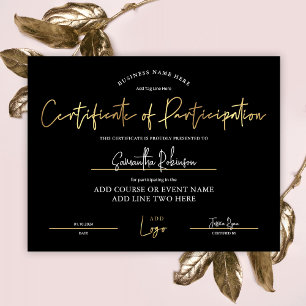 Certificado de participação Prêmio de logotipo Dou