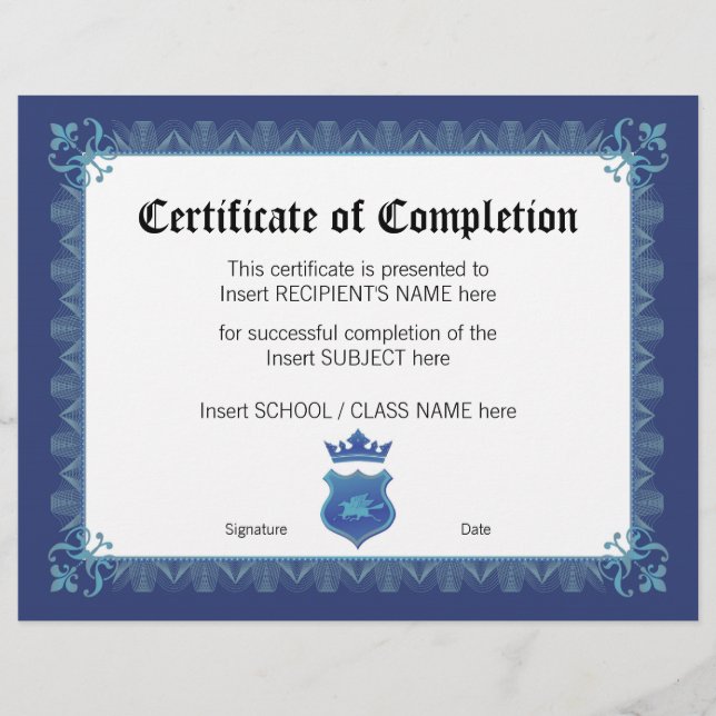 CERTIFICADO DE PREENCHIMENTO (Frente)