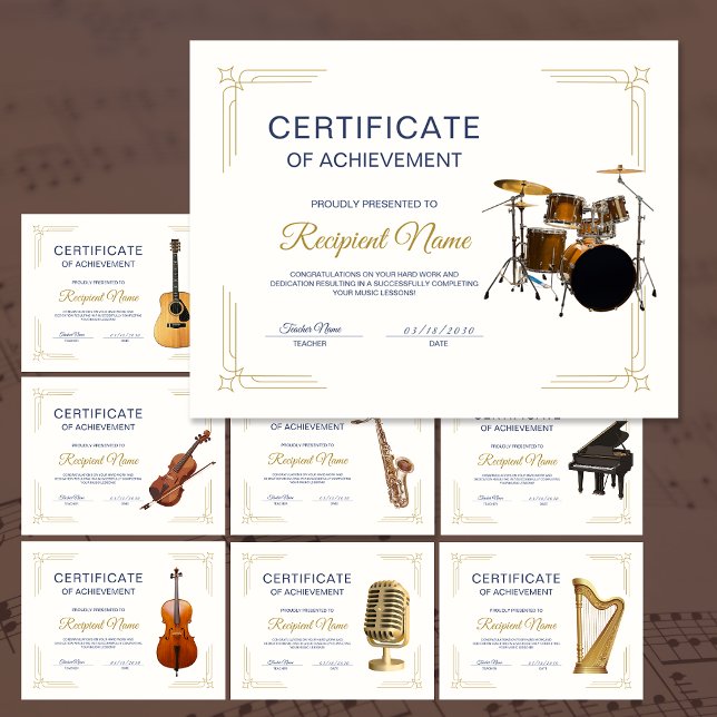 Certificado de Premiação do Curso de Percussão Qua (ClassyFrame Singing Voice Course Award Certificate)