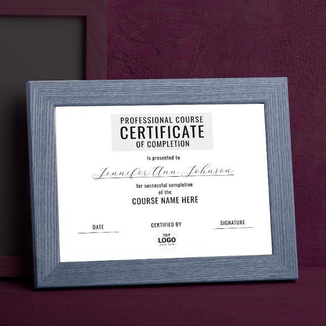 Certificado de Premiação Minimalista Monocromático (Criador carregado)