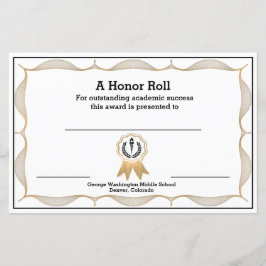 Certificado de Prêmio Acadêmico Decorativo