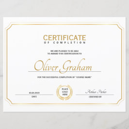 Certificado de Prêmio de conclusão