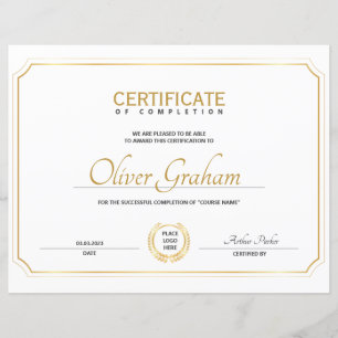 Certificado de Prêmio de conclusão