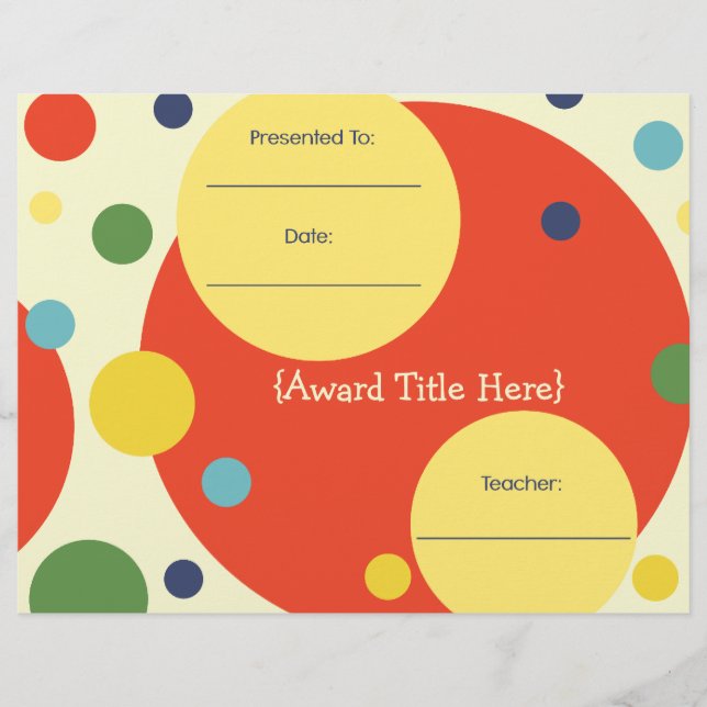 Certificado de Prêmio de Conquista de Sala de Aula (Frente)