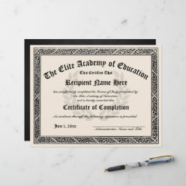Certificado de Prêmio de Diploma de Conclusão de G