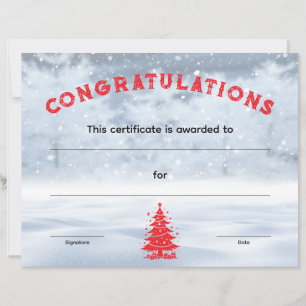 Certificado de Prêmio de Natal Terra de Encantamen