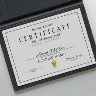 Certificado De Prêmios De Conclusão Preto E Branco
