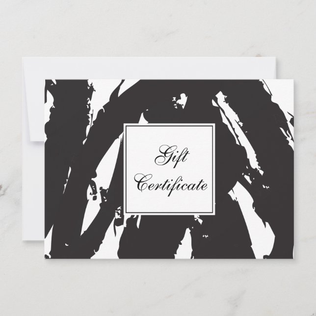 Certificado de Presente abstrato Black Brushstroke (Frente)