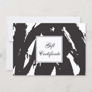 Certificado de Presente abstrato Black Brushstroke