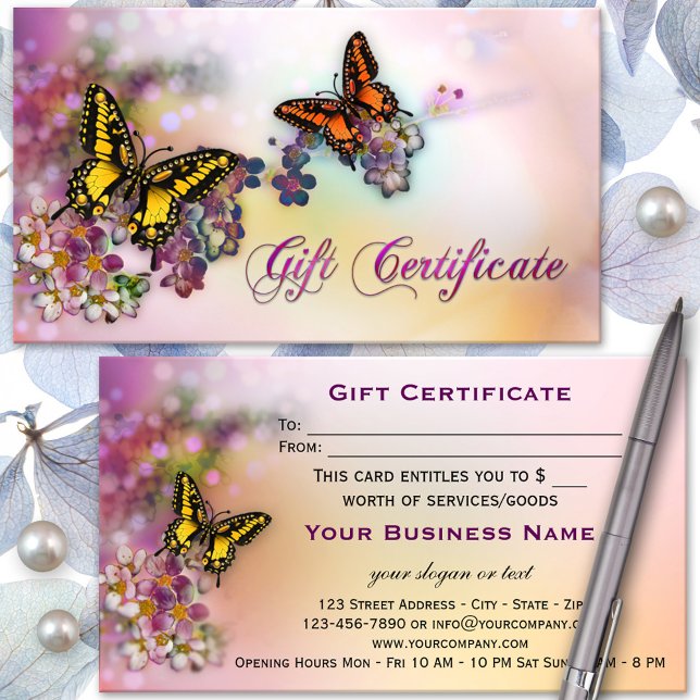 Certificado de Presente Artistic Butterflies Bouti (Criador carregado)