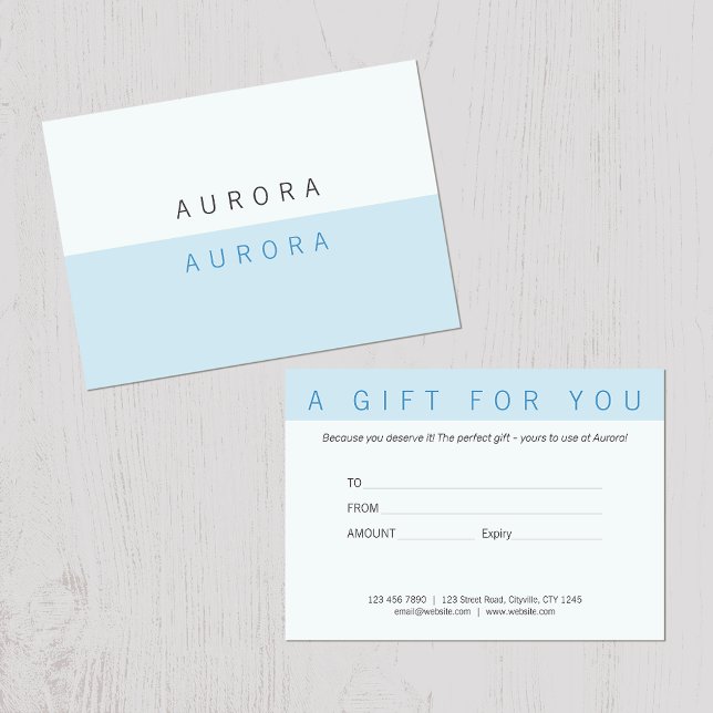 Certificado de Presente Azul Mínimo de Dois Tom (Criador carregado)