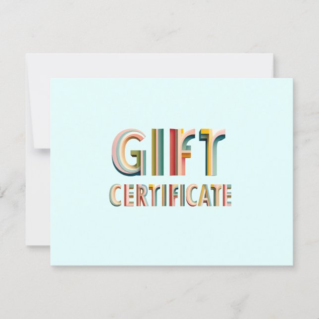 Certificado de Presente Azul Vintage Retro (Frente)
