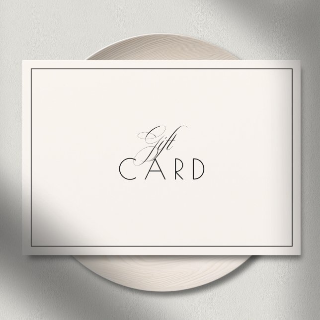 Certificado de Presente Bege de Borda Minimalista  (Elegant Minimalist Border Beige Gift Certificate)