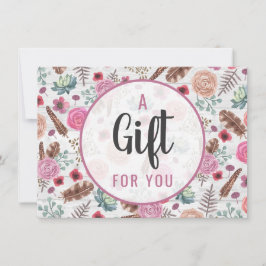 Certificado de Presente Boho Chic Seta de Pena Rús