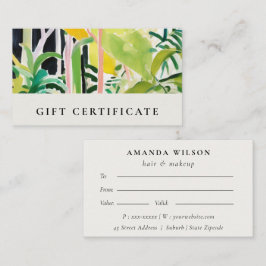 Certificado de Presente Botânico Folhagem Tropical