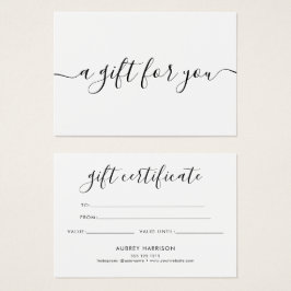 Certificado de Presente Branco de Script Minimalis