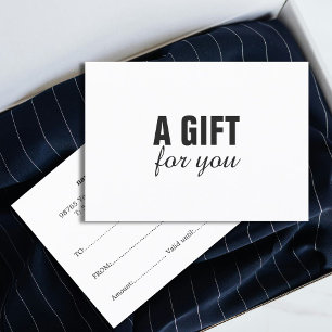 Certificado de presente branco preto elegante