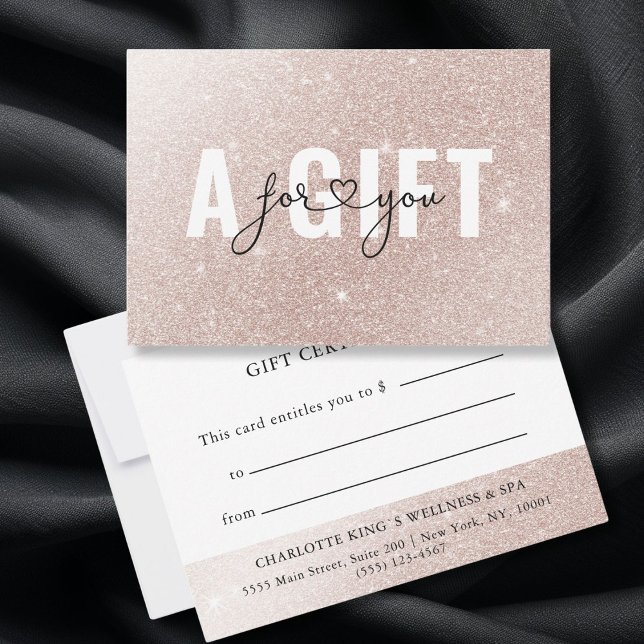 CERTIFICADO DE PRESENTE | Brilho Dourado Rosa (GESCHÄFTSGESCHENKZERTIFIKAT | Rosegold Glitter. Add a touch of glamour to your business offerings wi)