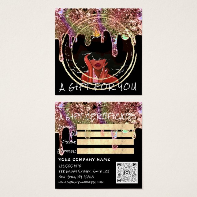 Certificado de Presente Cabelo de Unha Drives Pret (Frente & Verso)