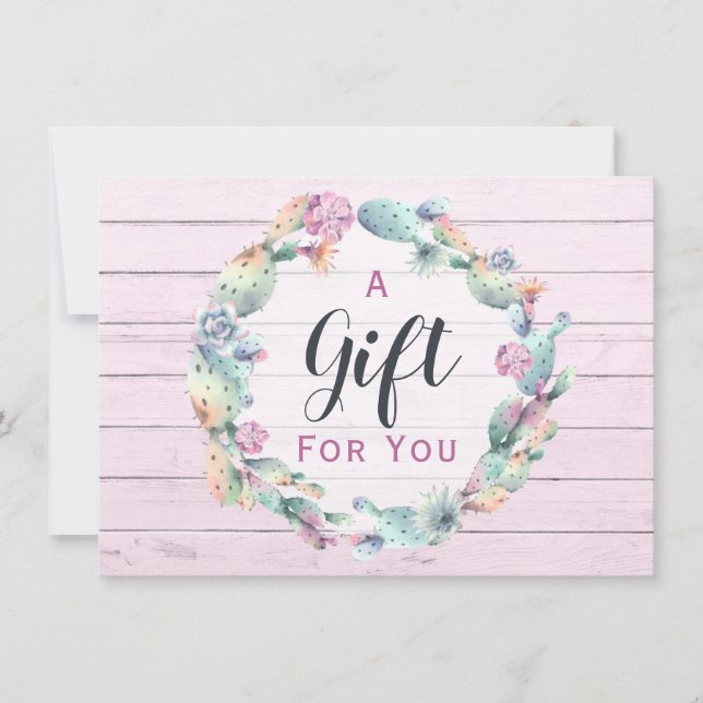 Certificado de Presente Cactus Boho Suculente (Frente)