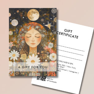 Certificado de Presente Código QR Cosmic Girl Boho