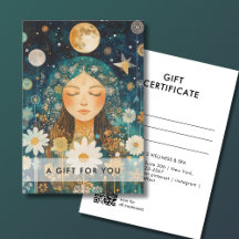 Certificado de Presente Código QR Cosmic Girl Boho