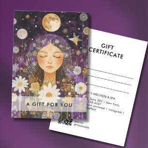 Certificado de Presente Código QR Cosmic Girl Boho