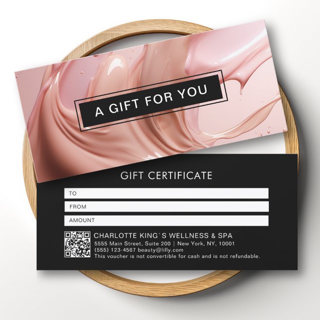 Certificado de Presente Código QR do Blush Pink Be (Blush Pink Beauty Salon QR Code Gift Certificate)