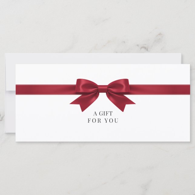 Certificado de Presente com Laço Branco Elegante (Frente)