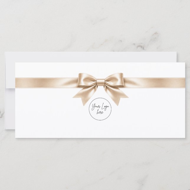 Certificado de Presente com Logotipo de Laço Branc (Frente)