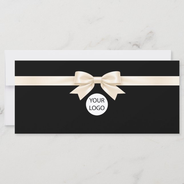 Certificado de Presente com Logotipo de Laço Preto (Frente)