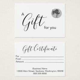 Certificado de presente comercial com logotipo