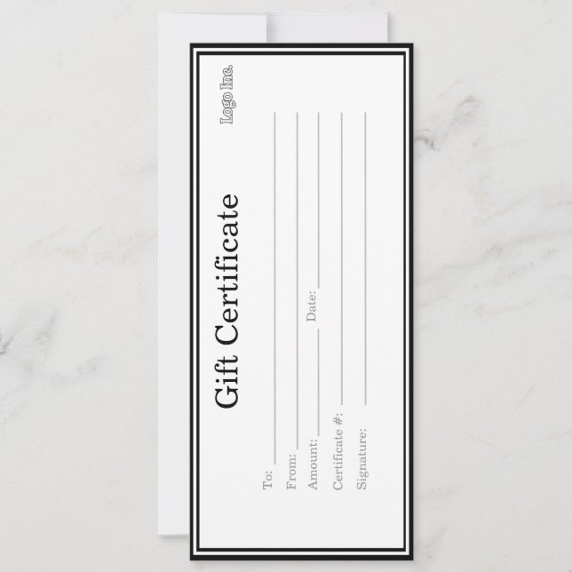 Certificado de presente comercial com logotipo per (Frente)