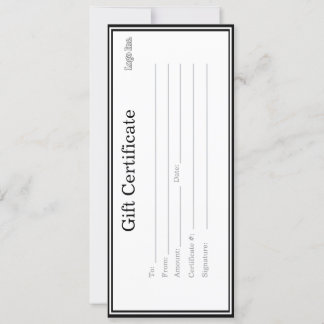 Certificado de presente comercial com logotipo per