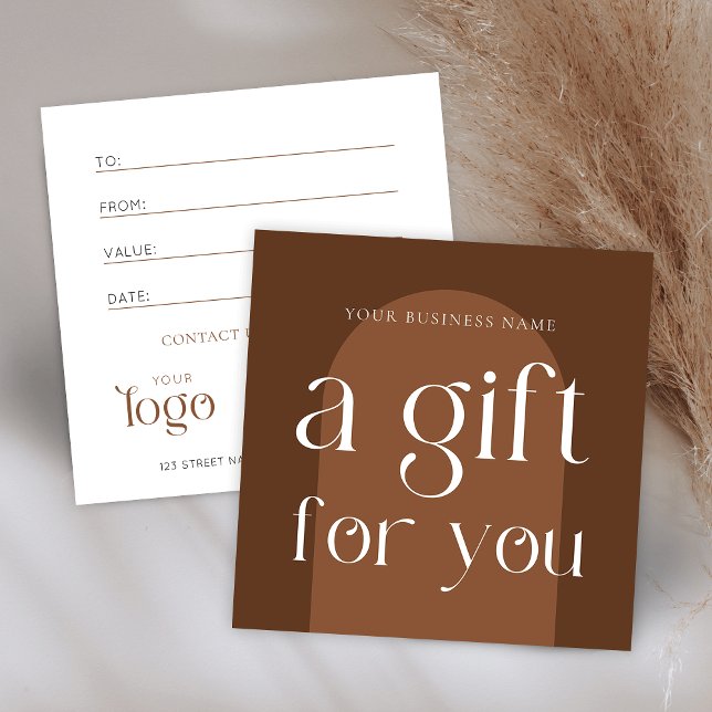 Certificado de Presente Comercial de Boho Terracot (Boho terracotta business gift voucher design, featuring modern fonts and earthy tones)