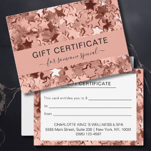 Certificado de Presente Comercial de Estrelas de C