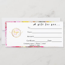 Certificado de presente corporativo clássico perso