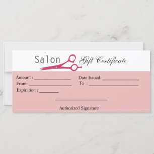 Certificado de Presente Cosmetólogo de Salon Hair