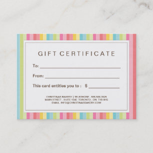 Certificado de presente customizável da padaria
