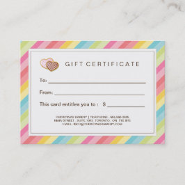 Certificado de presente customizável da padaria